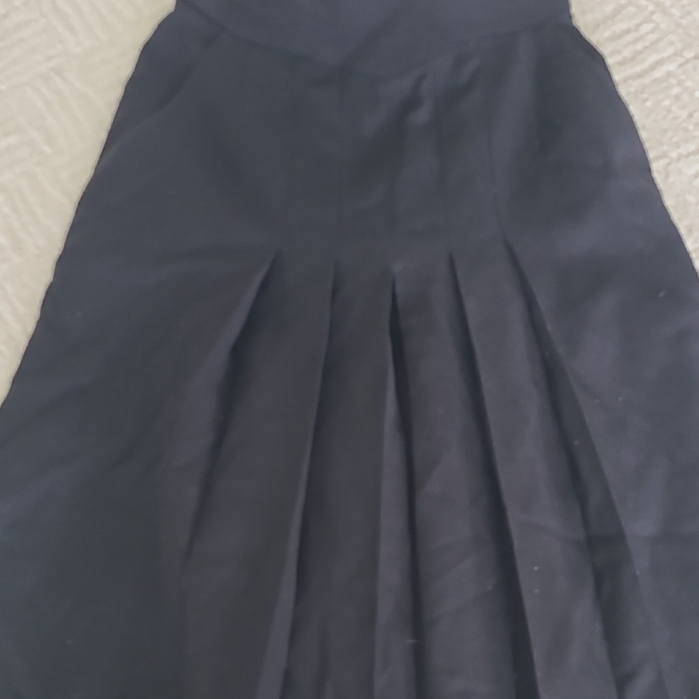 Black Midi A-Line Pleated Culottes